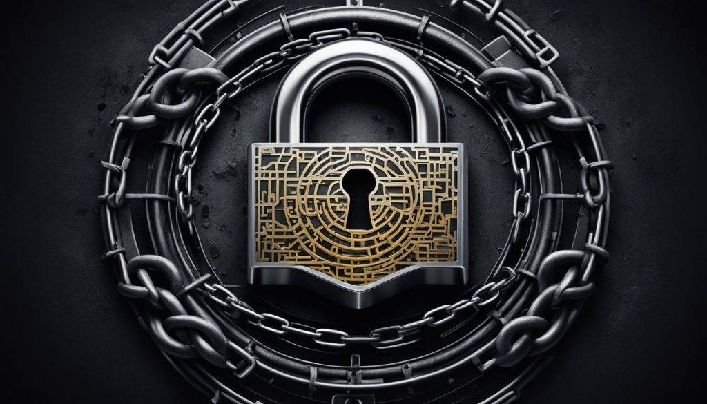 Symbole de serrure entouré de plusieurs couches de sécurité, symbolisant l'importance du maintien de la vie privée et de la confidentialité 